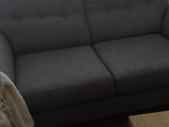 Dunelm Modern Grey 2-Seater Sofa with Clean Lines