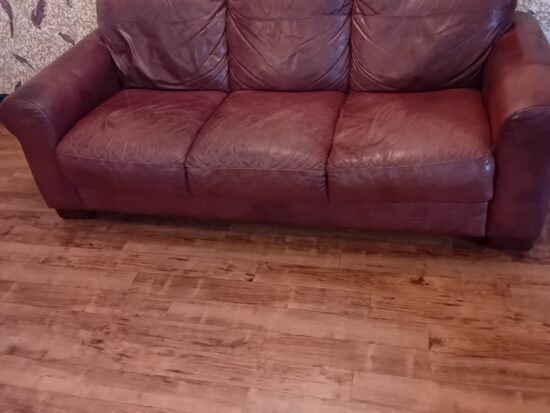 Leather three seat sofa