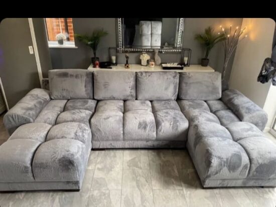 Large U-Shape Corner Sofa – Spacious 6+ Seater with Deep Cushions