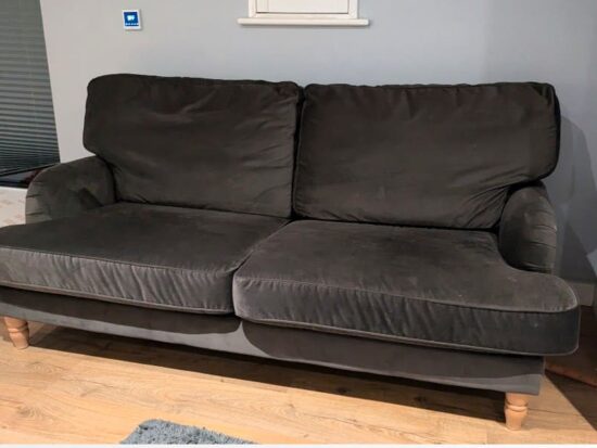Debenhams 2-Seater Sofa with Wooden Legs – Modern Scandinavian Style