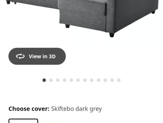 Ikea Corner Sofa Bed with Storage – Seats 3-4 People