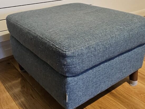 DFS Modern Square Storage Ottoman Footstool with Wooden Legs