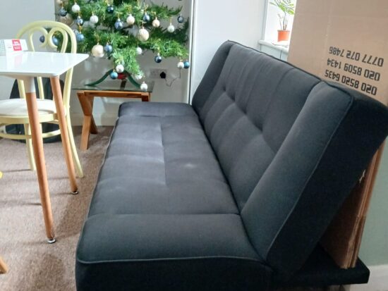 Modern Sofa Bed with Clean Lines and Wooden Legs