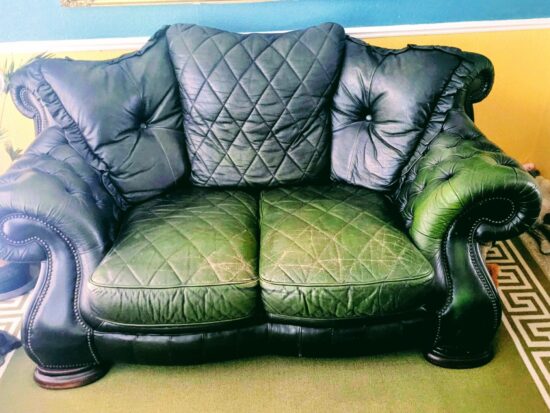 Chesterfield Style 2 Seater Sofa with Diamond Quilted Back & Arms