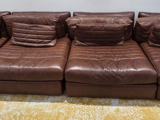 DFS Large 4-Seater Sectional Sofa with Deep Cushions and Quilted Design