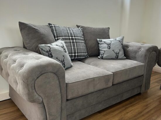 DFS Stylish 2-Seater Sofa with Rolled Arms and Button Details