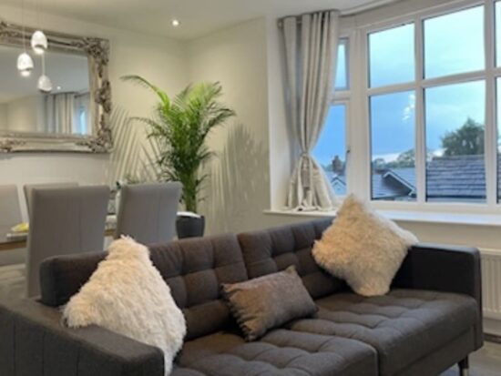 Ikea Modern Grey 3-Seater Sofa with Deep Buttoned Cushions