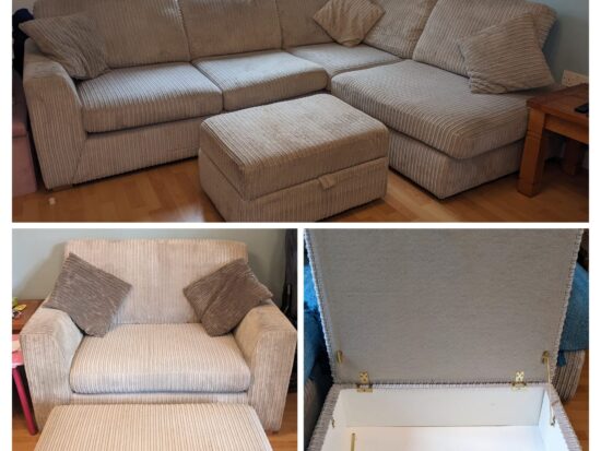 DFS Heydon sofa set in silver.