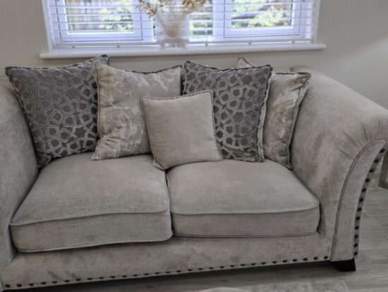 Set 1- 3-4 Seater Sofa with Studded Detail and Scatter Cushions