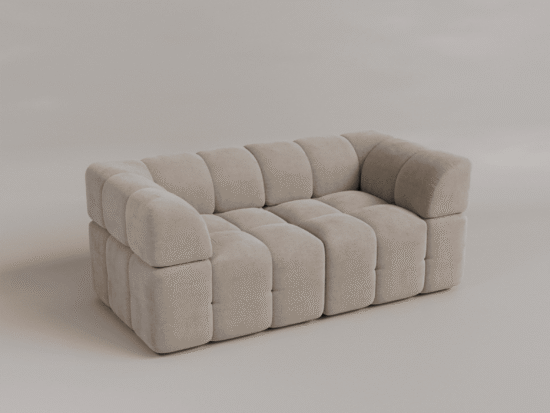Modern Modular Chunky 2-Seater Sofa with Quilted Design