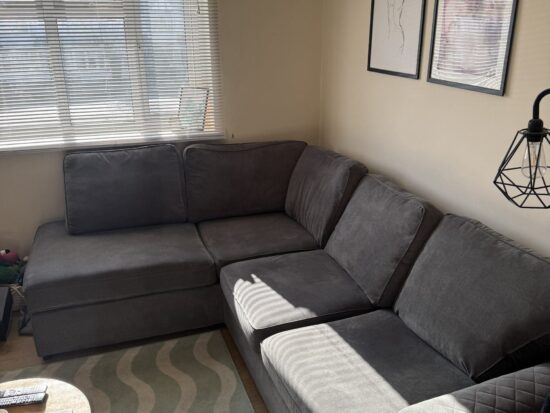DFS Right Arm Corner Sofa in Graphite Grey