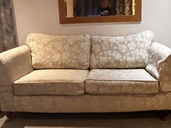 Bespoke Comfortable 3-Seater Sofa with Floral Pattern Cushions