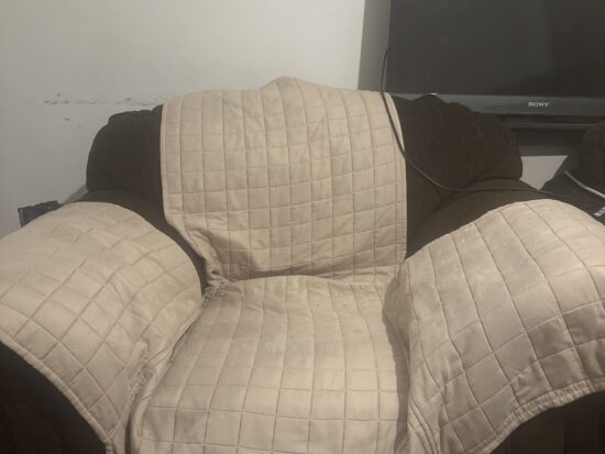 DFS Quilted Single Armchair with High Back and Wide Arms