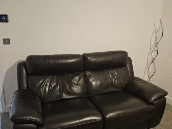 Furniture Village Modern 3-Seater Sofa with Adjustable Headrests and electric recliner